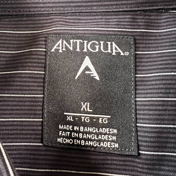 Antigua Missouri Mizzou‎ Tigers Button Up Shirt Men s XL Black Pinstripes NWT - Picture 3 of 6